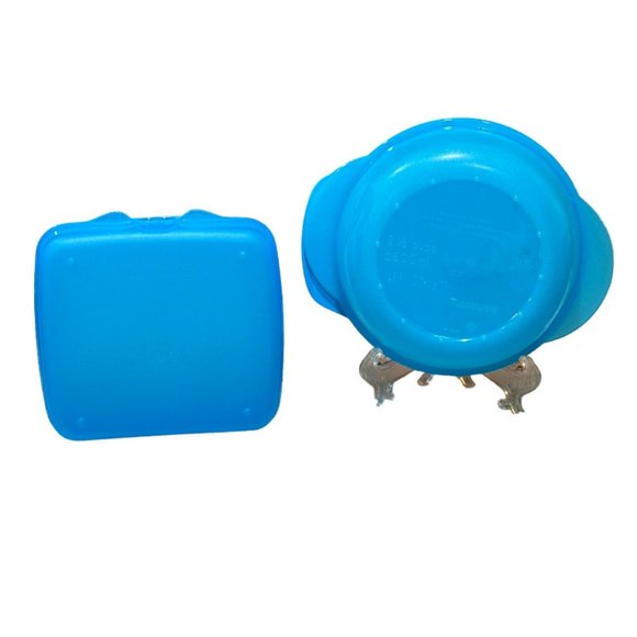 Blue TUPPERWARE LOT Crystalwave Microwave Lunch Bowl 2.5 Cup and Sandwich Keeper - Picture 5 of 6